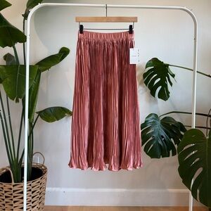 NWT Nordstrom Shimmery Rose Midi Skirt